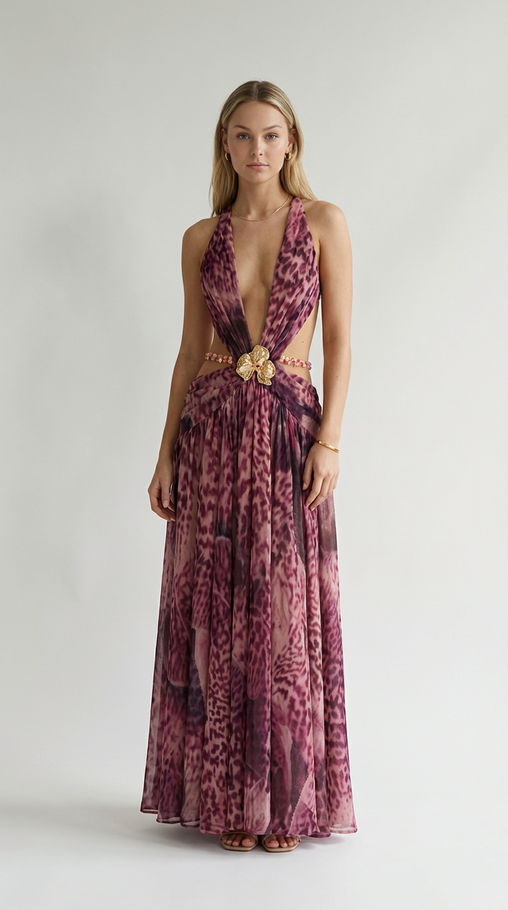 Robe Maxi Découpée à Dos Nu Serena Wild