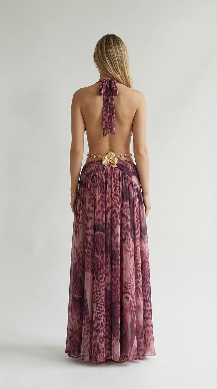 Robe Maxi Découpée à Dos Nu Serena Wild