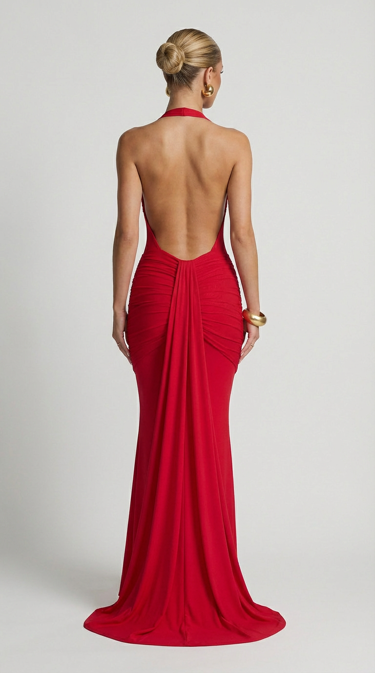 Robe Maxi Transparente Scarlett à Encolure Halter