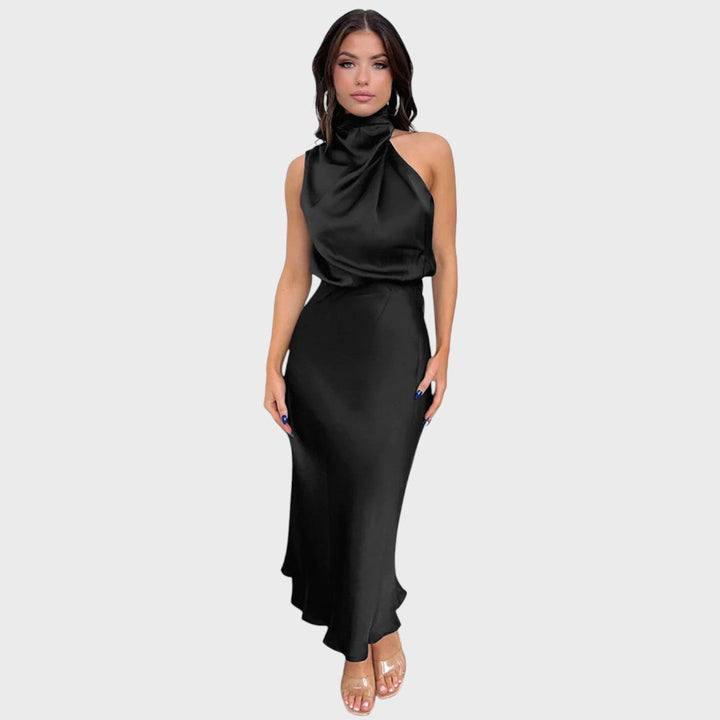 Benthe | Robe Midi avec Design Off-the-Shoulder
