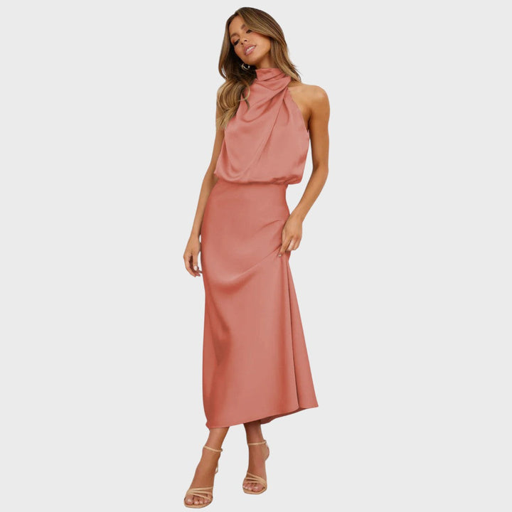 Benthe | Robe Midi avec Design Off-the-Shoulder