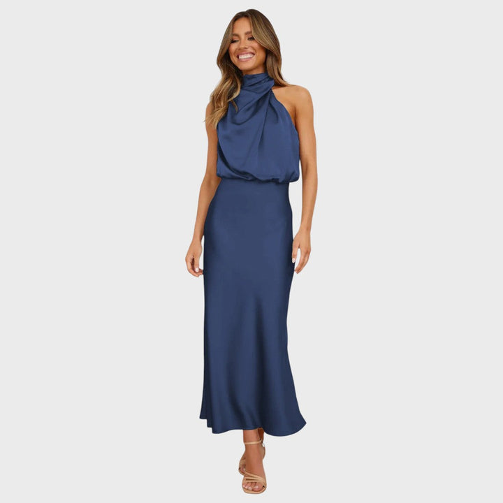 Benthe | Robe Midi avec Design Off-the-Shoulder
