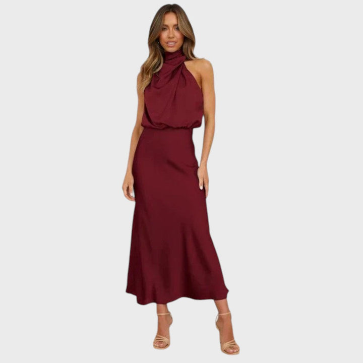 Benthe | Robe Midi avec Design Off-the-Shoulder