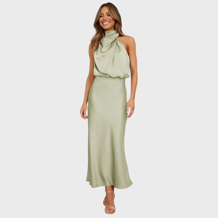 Benthe | Robe Midi avec Design Off-the-Shoulder