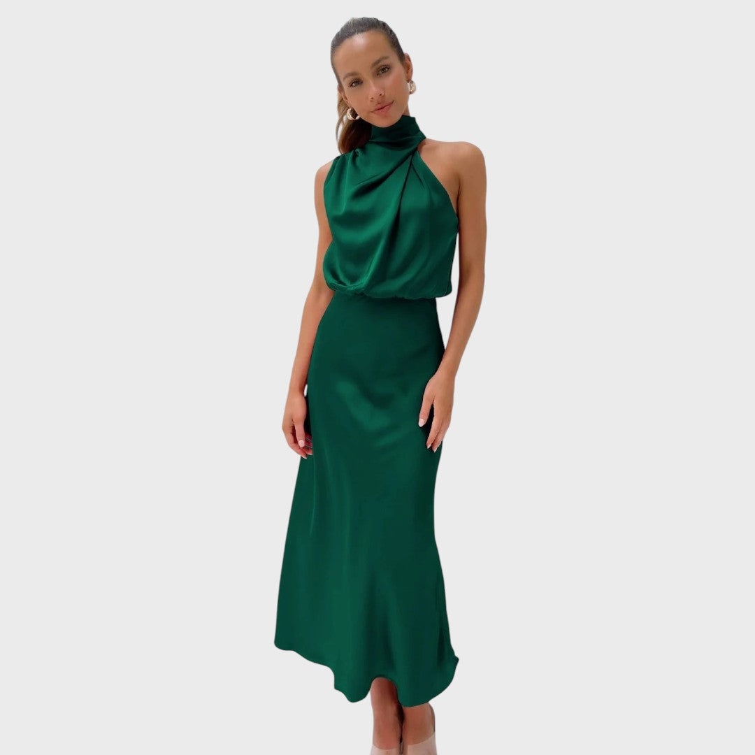 Benthe | Robe Midi avec Design Off-the-Shoulder